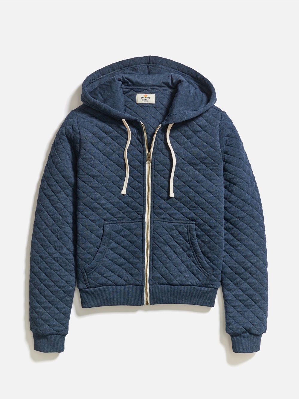 Men’s Marine Layer Custom Cut & Sew Corbet Quilted Full Zip Hoodie Size Medium
